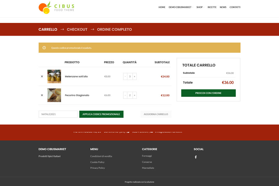 gestione sconti cibus market